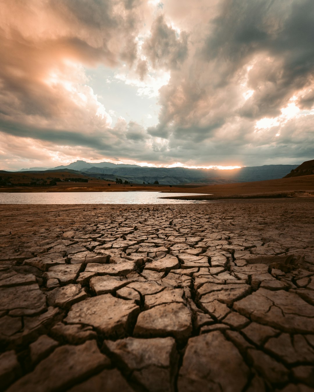 Sequía en Bolívar por El Niño Tierra seca y agrietada por la sequía del fenómeno de El Niño en Bolívar